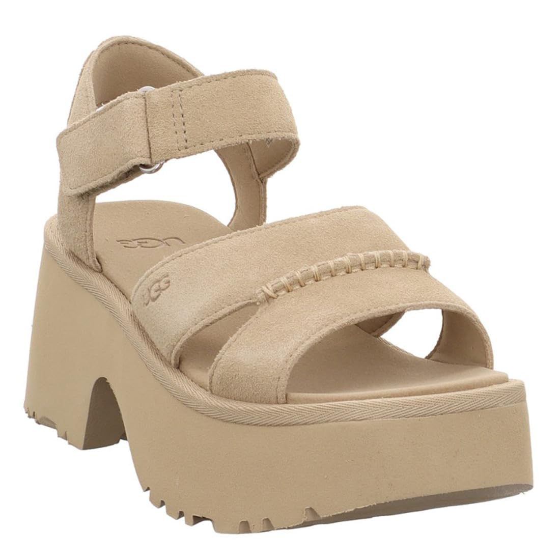 

UGG New Heights Ремешок на щиколотке на каблуке и платформе Размер 7 Модельные сандалии/мюли Подошвы, Женские, (24,0 см), Номер 1167475, MUSTARD_SEED.