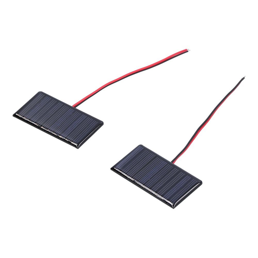 2 Pcs 68x36mm Polycrystalline Solar Cells with Wires Micro Solar Cell Module  Traffic Lights
