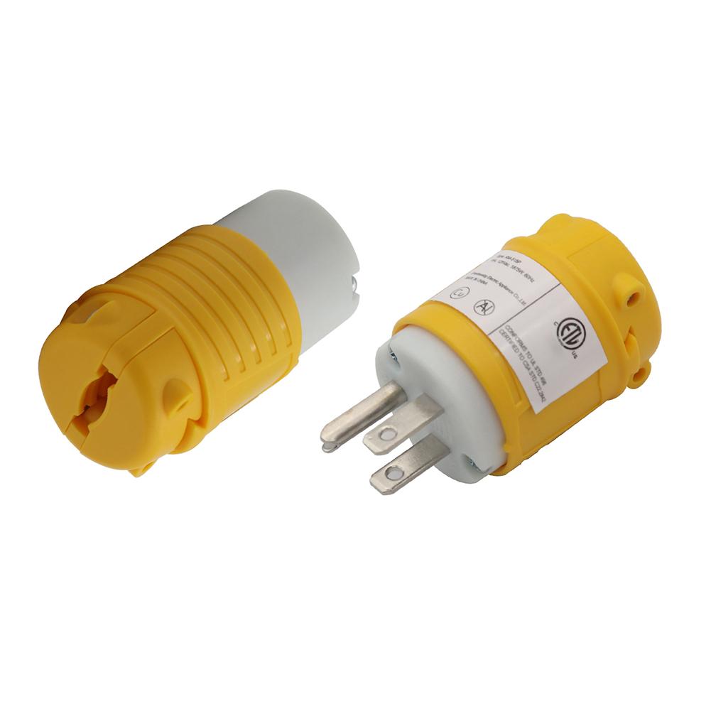 Extension Cord Ends, Electrical Replacement Connector, NEMA 5-15P And 5-15R 15A 125V Electric Replacement Plug, Extension Cord Ends