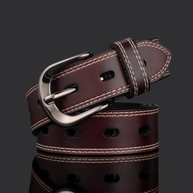 Korean Style Women's Genuine Leather Pin Buckle Belt - Versatile Casual Belt for Jeans and Skirts
