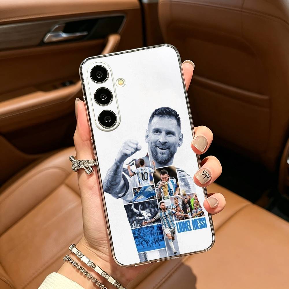 GOAT Football Player M-messi Clear Phone Case for Samsung Galaxy A71, A70, A52, A51, A40, A30