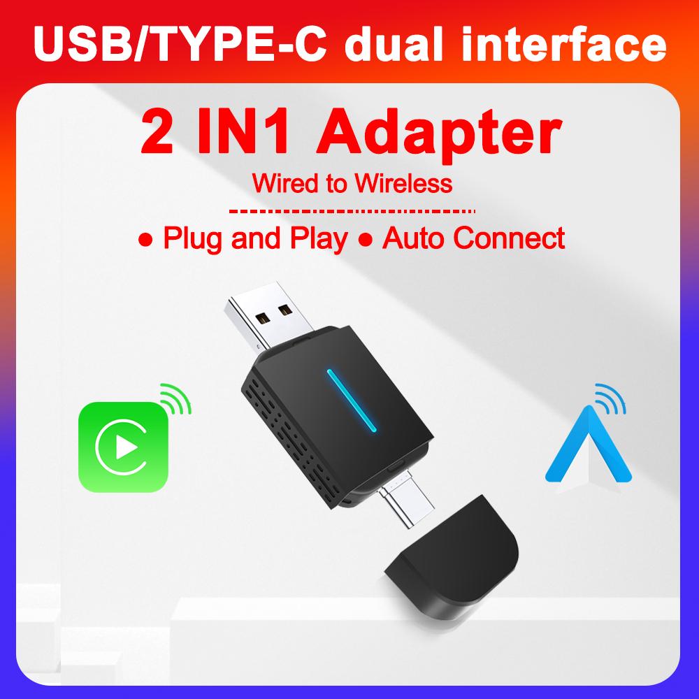 

Новый Донгл Android Auto Беспроводной Carplay USB Bluetooth Wi-Fi Plug and Play Type-c Смарт Бокс Plug and Play Автоматическое Подключение OTA