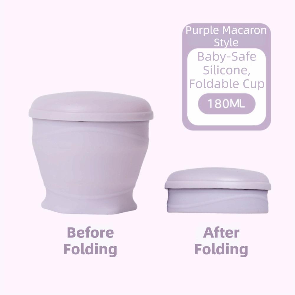 with Lid Collapsible Travel Cup 180ml Portable Pocket Cup Folding Water Cup  Outdoor Use