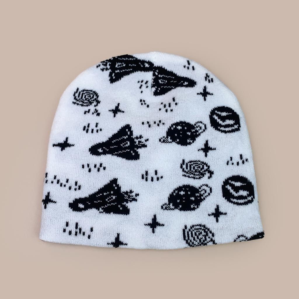 1pc Rocket Planet Jacquard Beanies Hat,Winter Warm Hip Hop Personal Warm Head Cap,Suitable for Winter Outdoor,climbing Skiing