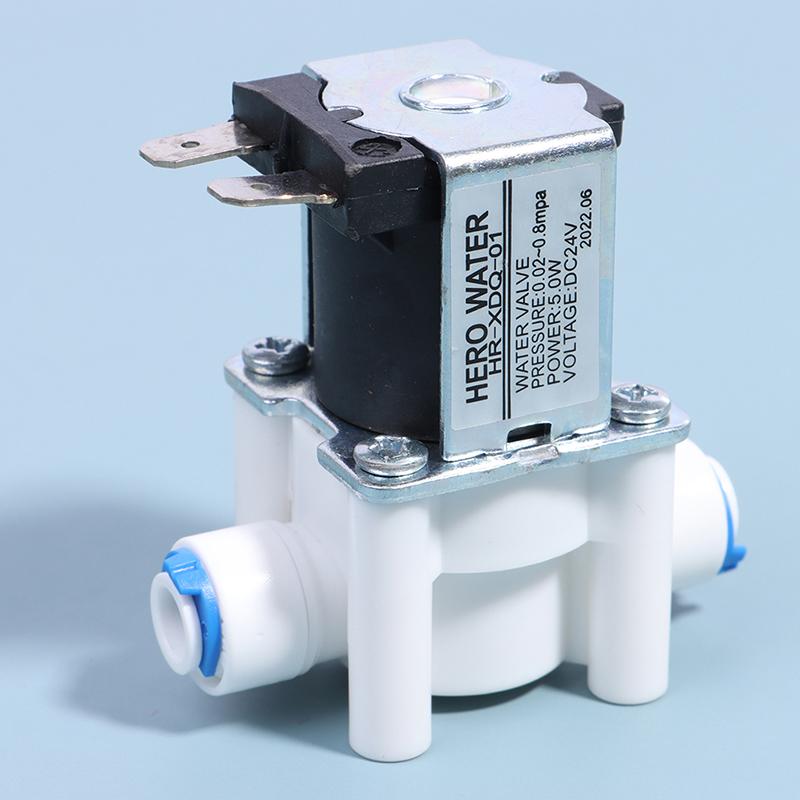 1Pc Inlet Solenoid Valve 12V/24V Pure Water Machine, Water Purifier, Reverse Osmosis 2-Point Quick Connect Valve Switch