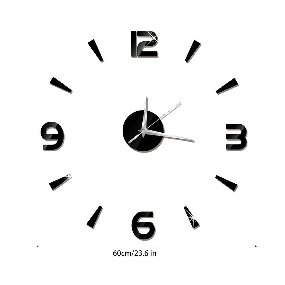 Wall Clock Sticker 1mm Acrylic Mirror Watch Decor DIY Wall Modern Home Office Room Decor