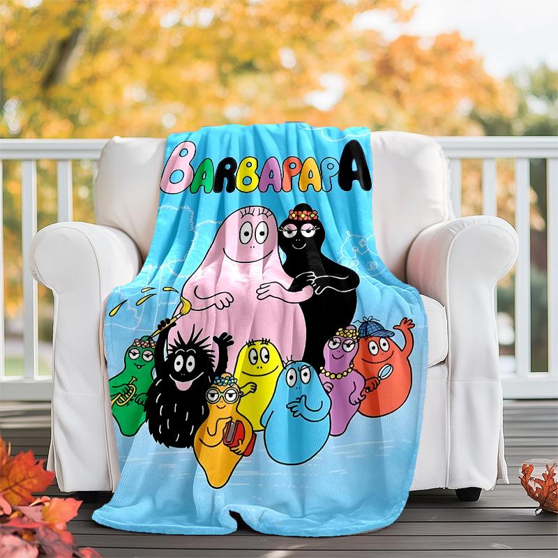 Barbapapa1 printed throw blanket—lightweight,soft,warm;versatile blanket for all seasons—perfect as &air-conditioning throw,nap blanket