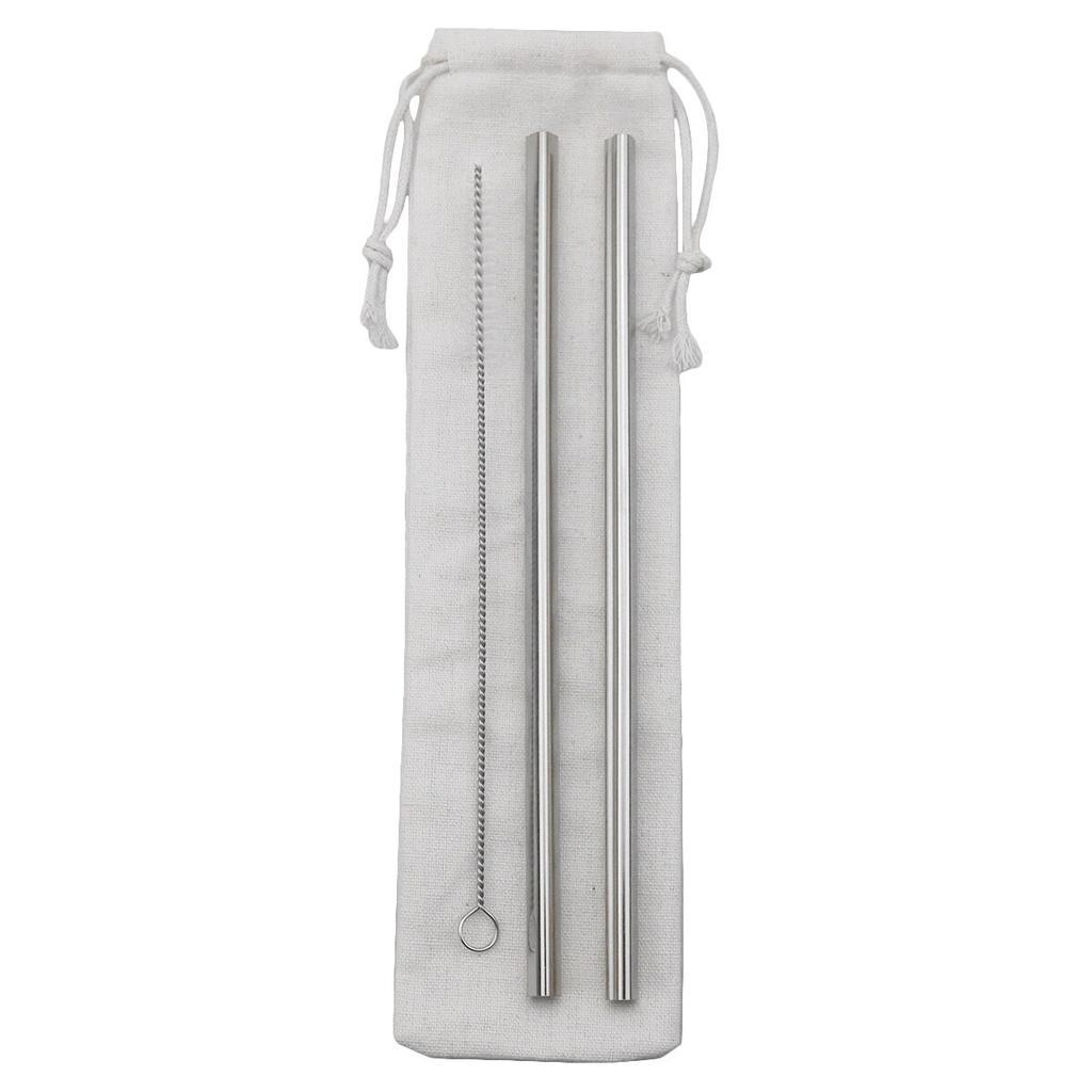 Metallhalm Gjenbrukbart sugerørsett 304 rustfritt stål sugerør rett sugerør med renere børste Festbartilbehør