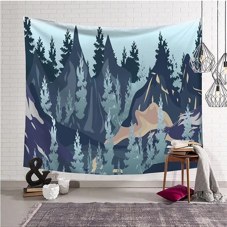Мультфильм Лесной Пейзаж Узор Гобелен Украшения Дома Настенный Гобелен Спальня Гостиная — фото 16
