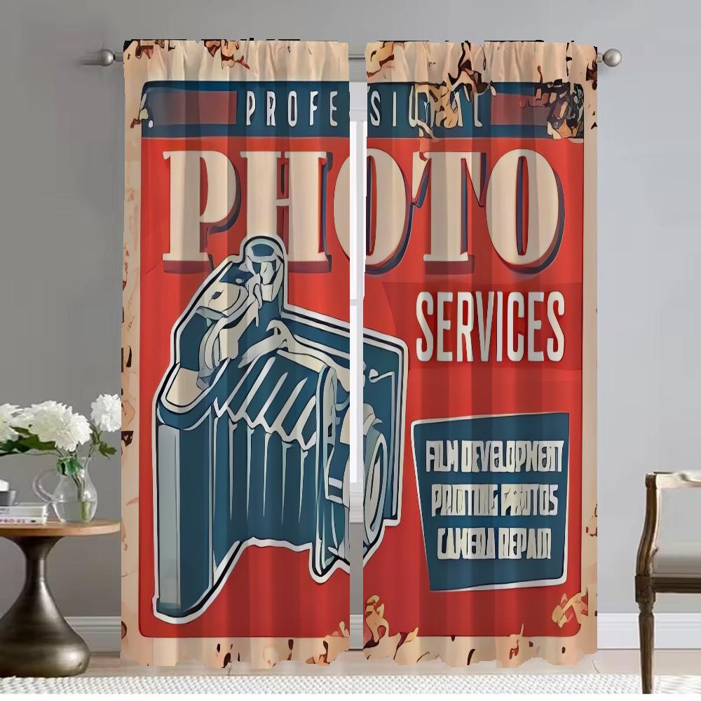 

Кухонные шторы 2 штуки Кино Блэкаут штора для комнаты 2 панели Домашние интерьерные шторы Хэллоуин украшение Перегородка Шторы W50xH70cmx2pcs-CL