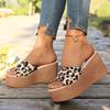 Women's Shoes Peep Toe Women's Slippers Fashion Leopard Print Casual Slippers Women New Plus Size Platform Slippers 34-43