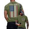 Men's Crew Neck Short Sleeve T Shirt with Printed Graphic Design 1776 2026 and Vertical Flag Pattern Casual Loose Fit Top