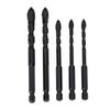 5PCS Set Masonry Drill Bits Cemented Carbide 1/4 Inch Hex Shank Professional Concrete Drill Bits Type 1/2