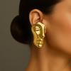 Digadagu Simple Portrait Face Stud Earrings Metal Exaggerated Earrings New Women's Daily Zircon AccessoriesZAA