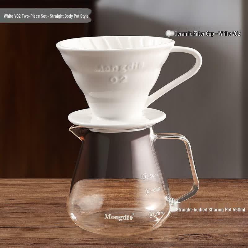 Qiwei V60 Ceramic Pour-Over Coffee Dripper Set