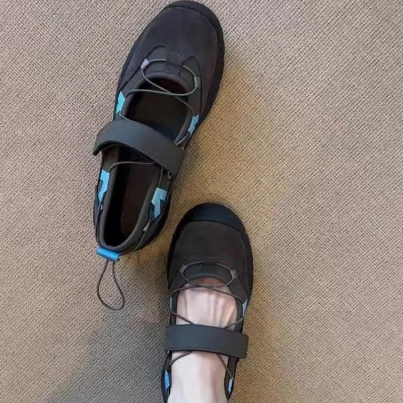 Modisch Trendig Bestseller - Graue Klobige Mary Jane Sneaker, Klettverschluss & Schnürung, Colorblock, Ideal für Draußen Freizeit