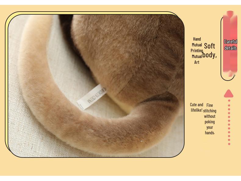 Realistic Plush Cat Figurine Toy