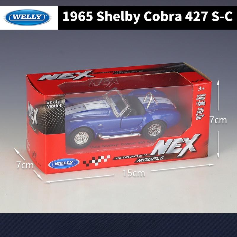 1/36 Scale 1965 Shelby Cobra 427 S-C Simulation Alloy Car Model Pull Back Car Toy Children Boy Birthday Gift Miniature Voiture