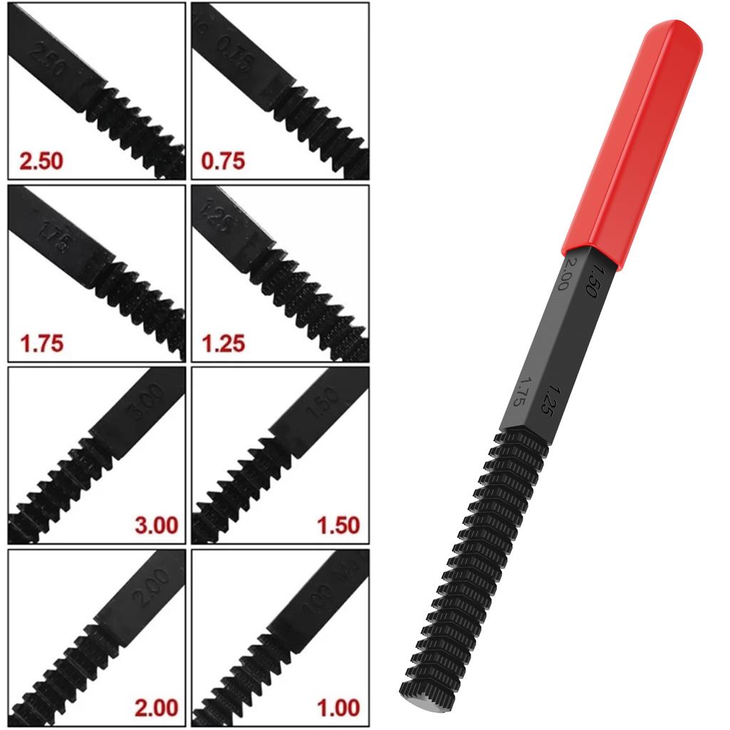 Thread Repair File Metric Thread Restoration Repair File Cleans Damaged Threads 0.75-3 mm Pitch Metal Hardware DIY Hand Tools
