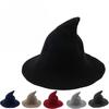 Woolen Witch Hat Halloween Witch Hat Pointed And Large Brimmed Knitted Foldable Witch Hat Party Role-Playing Witch Decoration