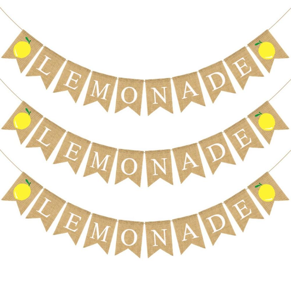 Birthday Party Backdrop Burlap Hanging Summer Party Decoration Banner Bunting Garland Flag Layout
