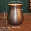 Handcrafted Pure Copper Vintage Coffee Mug,Home 350ml Tea Cup,Outdoor Camping Engraving Hammer Texture Cold Drink Cup Drinkware