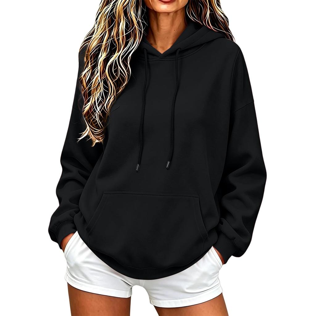Women's Casual Long Sleeve Hoodie with Drawstring