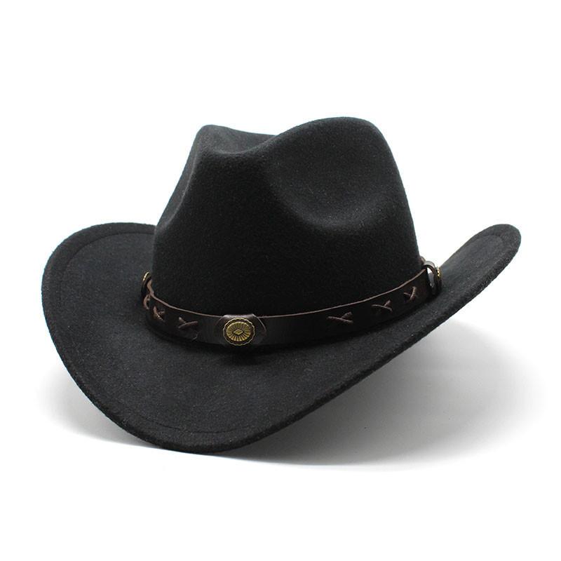 Western Cowboy Fedora Hat For Men And Women With Wool Felt Sun Protection