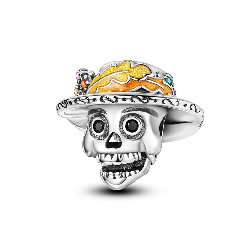 Halloween Charms Gothic Witch,Pumpkin Cute Bat Skull Beads Charm Fits Brand Bracelet Necklace Fine Halloween Jewelry Gifts
