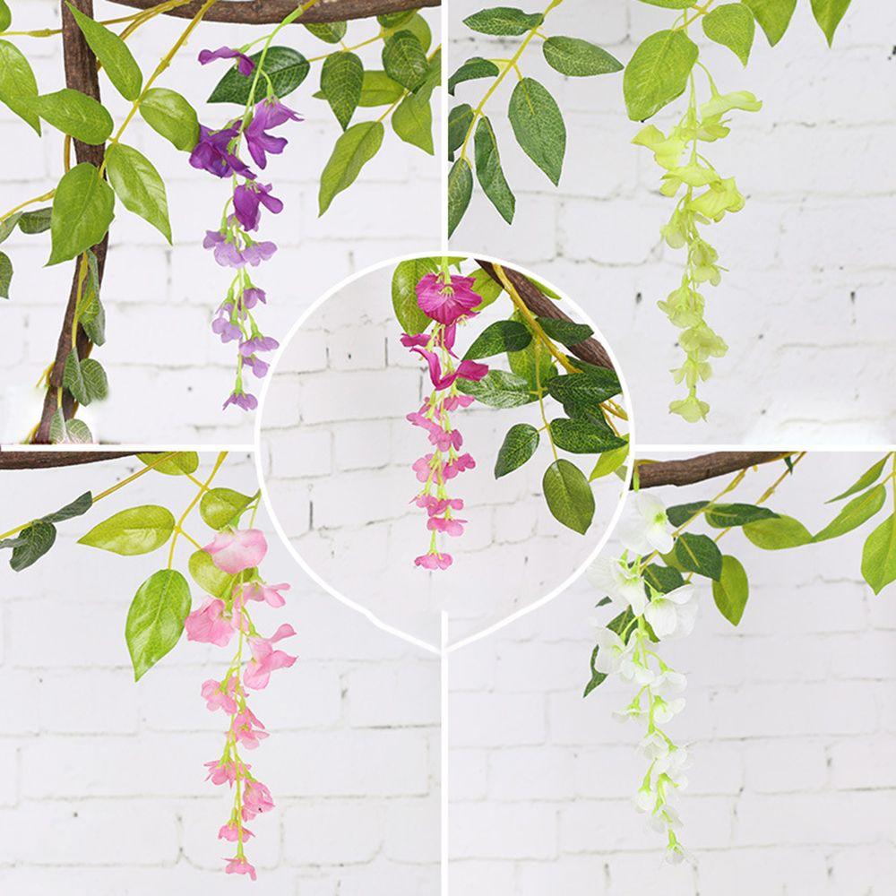Home Decor Hanging Garland Artificial Flowers Fake Ivy Vine Foliage Trailing Flower Wisteria Plant