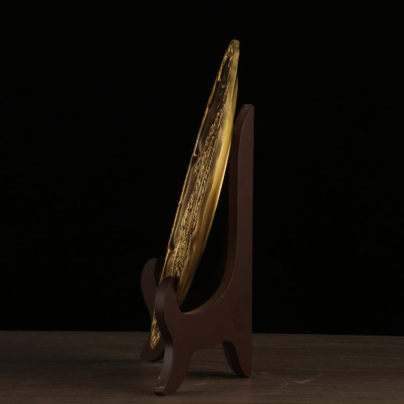 Brass Tribute Relief Antique Bronze Color Twelve Zodiac Dragon and Phoenix Offering Plate for Home Wedding