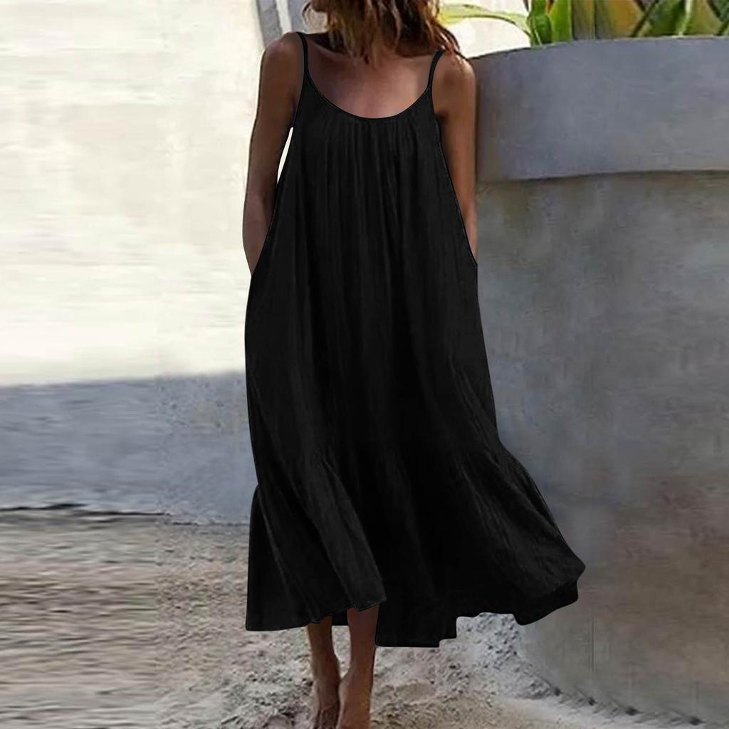 Women's Backless Strapless Dresses, Backless Loungewear Dress, Sleeveless, House Dress, Long Dress With Back Bow