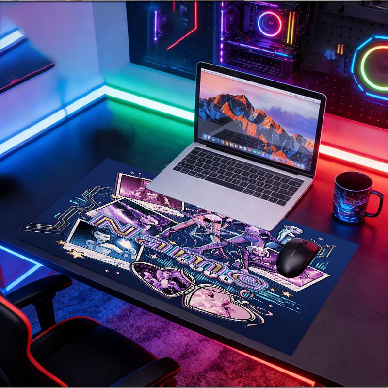 Custom Name Personalized Kpop Demon Hunter Pattern Mousepad, Laptop PC Desk Mat, Decorative Desk Mat for Home Keyboard Pad Gift