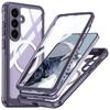 For Samsung Galaxy S25 Magnetic Case PC+TPU Phone Cover with Tempered Glass Screen Film