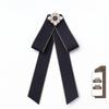 Korean Retro Bow Tie & Pearl Brooch - Women's Uniform Accessory
