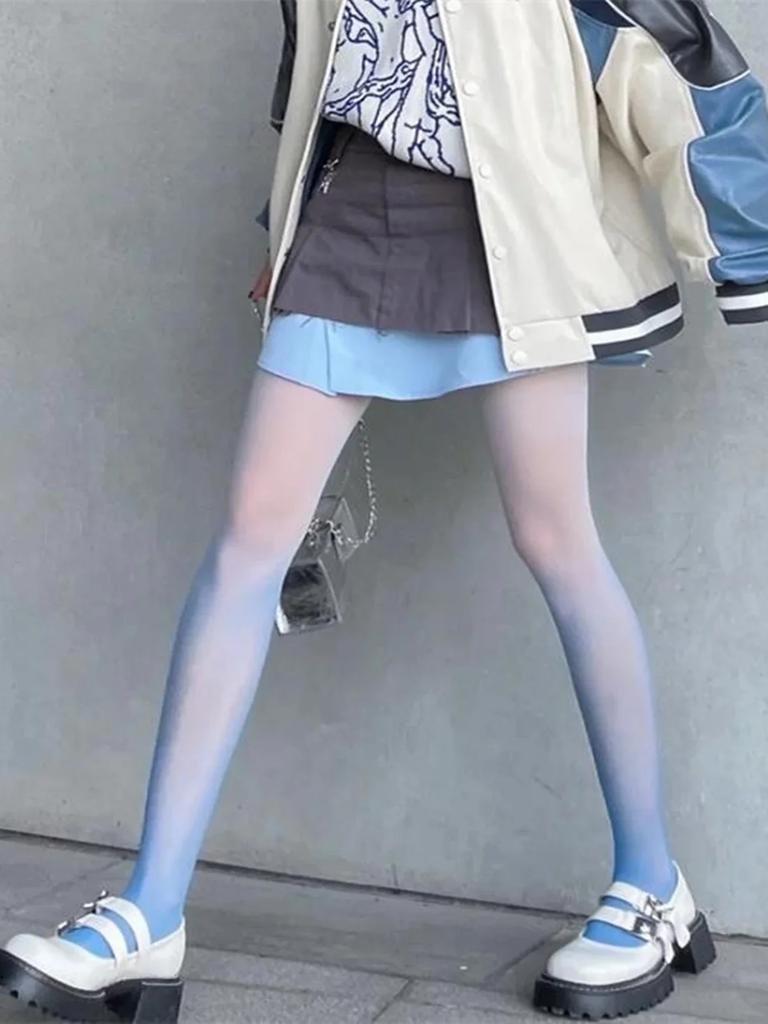 Sexy Gradient Color Pantyhose Women'S Stocking Candy Color Tight Thin Transparent Summer Sale Lolita Stockings Female New