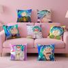 uUrusei Yatsura Pillow Anime Manga Cushion Cover Pillow Case Soft Friendly Fabric  Concealed Zipper