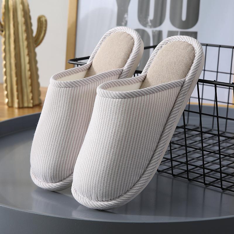 Cotton Slippers Men's Winter Warm Wear-resistant Home Couple Home Soft Bottom Indoor Floor Cotton Slippers Men's and Women's Autumn and Winter