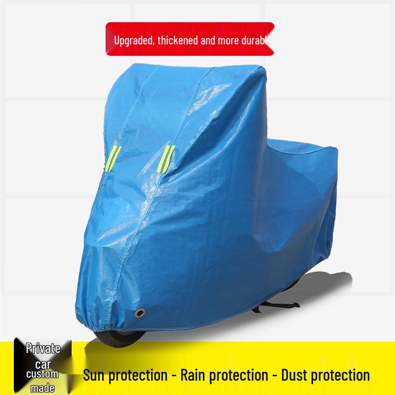 Tianying TX150 All-Weather Motorcycle Cover: Rainproof, Snowproof, Sunproof, Thick, and Dustproof. Blue Thickened [No Tail Box]