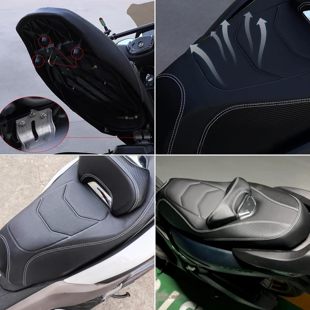 Yamaha NMAX155 N-MAX155 2020-2024 Motorcycle Seat, Single BucketSemi-Bucket, Carbon Black, Custom Seat, Lowered, Stepped Seat, Factory Style, with