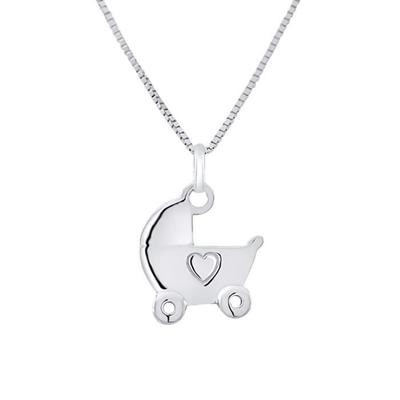 Children's Pendant - LÉA &; ARTHUR - Heart Stroller - 925 Silver - Unisex - Hypoallergenic