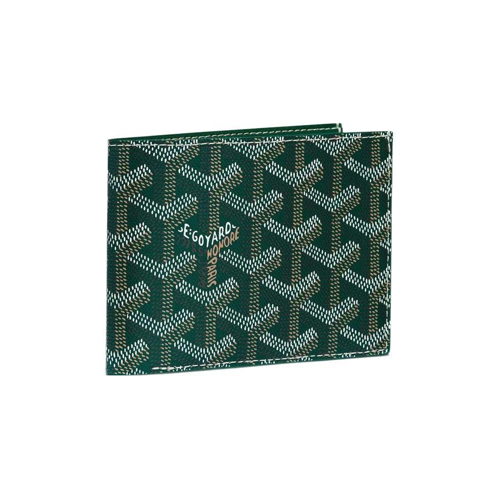 Goyard Victoire Monogram Opvouwbare Canvas en Leer Portemonnee Unisex Portemonnee Zwart Blauw Groen VICTO8PMLTY