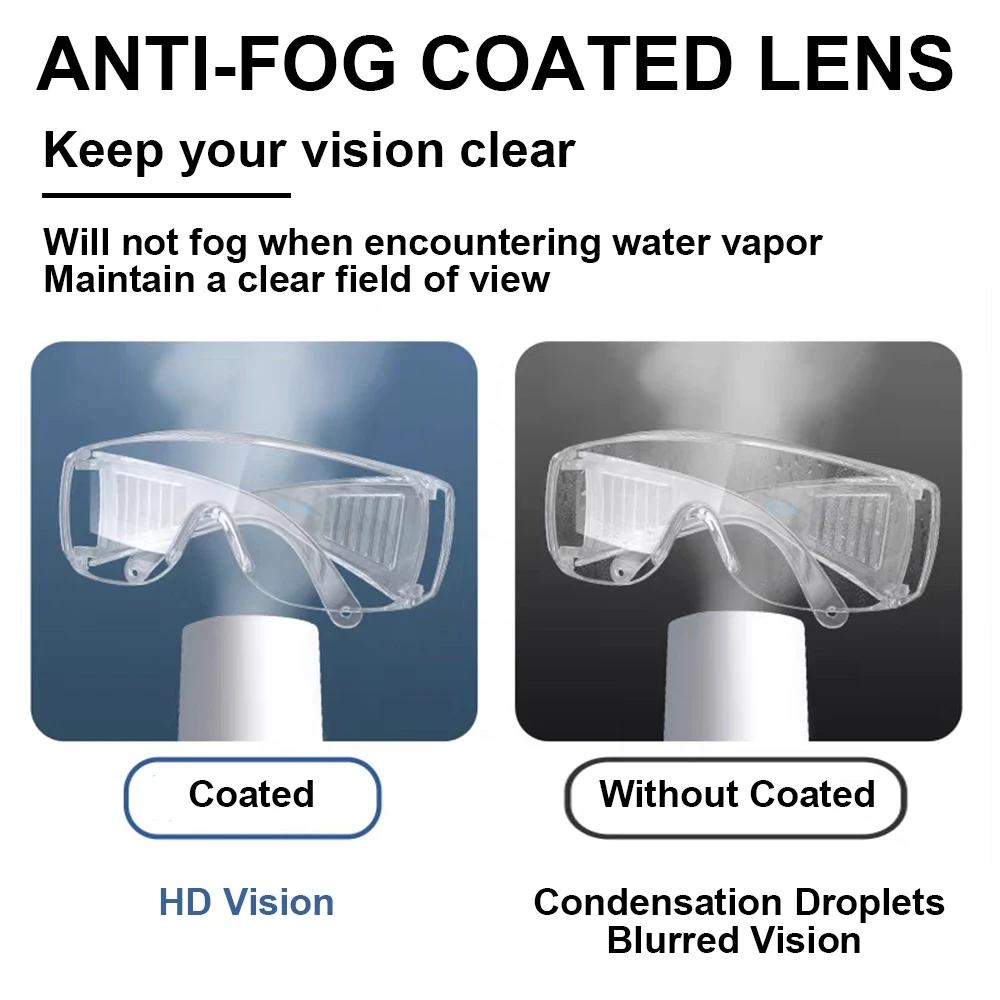 1pc Safety Transparent Glasses Anti Fog Goggles Vented Sides Shields PC Frame Spectacles for Riding Lab Labor Protection