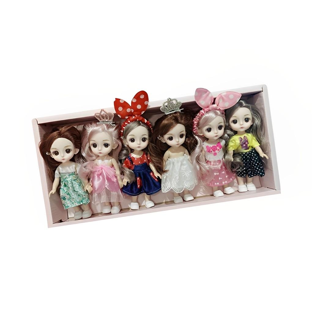 Dolls Set Gift Box Passing Home Toys Birthday Joints Fashion Cute Children Hairpiece 3D Eyes Playing Mini Make Up