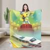Wobbly Life Sandbox Game Flannel Blanket  Soft Throw Blanket for Bedroom Airplane Travel Print Bedspread Sofa Bed Cover
