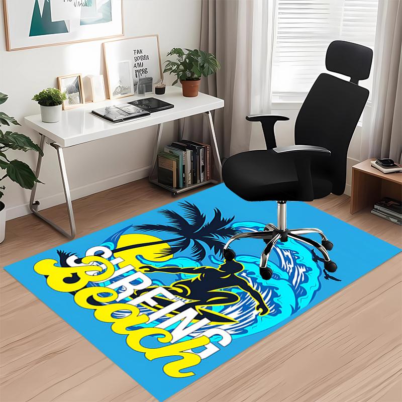 surf Printed Carpet, for Office Chair Living Room Bedroom Kitchen Room Decor Gifts.