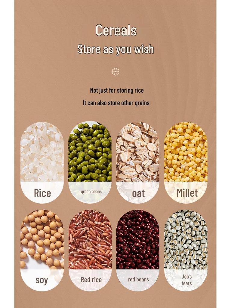 Japanese-Style Rotating Rice Storage Box - Large Capacity, Insect & Moisture-Proof Grain Container