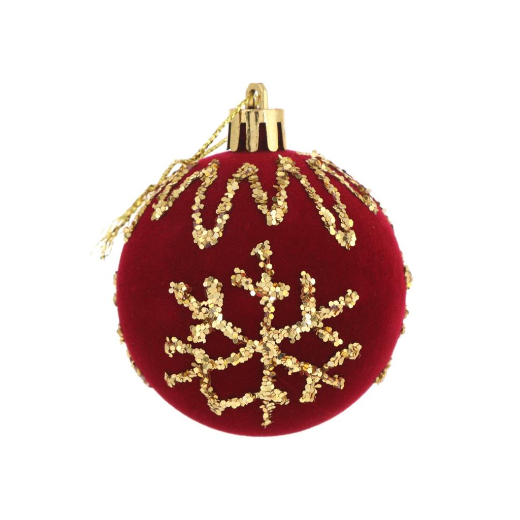 Weihnachtsfeier Dekorationen Beflockte Hängekugeln Feiertag Einkaufszentrum Fenster Weihnachtsbaumschmuck Bemalte Kugelanhänger