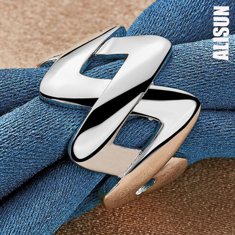 925 Sterling Silver Number 8 Geometric Ring Fashion Wedding Jewelry