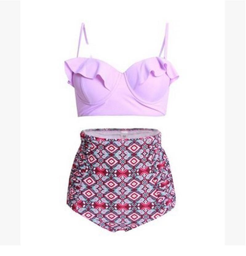 Women Personality Fashion Ruffles Plaid Floral Zebra Bikini Set Swimsuit For Trendsetters
